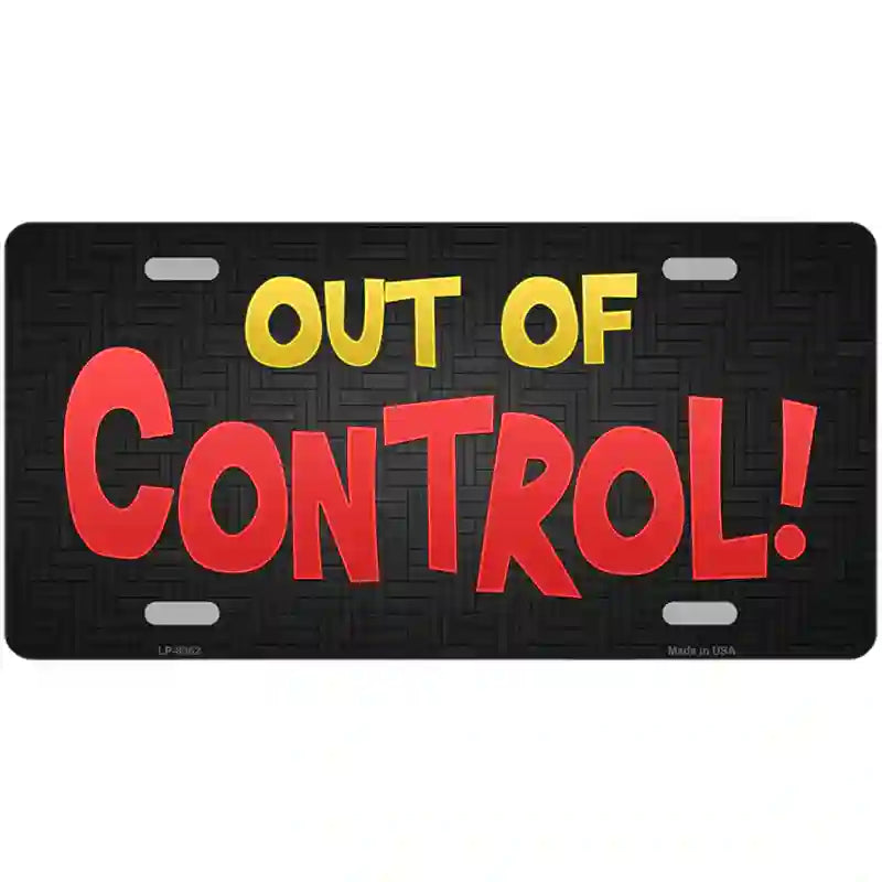 Out Of Control Metal Novelty License Plate 24" x 12" (LLP)