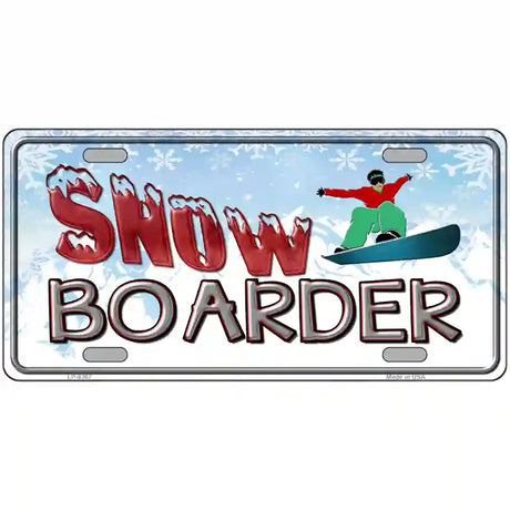 Snow Boarder Metal Novelty License Plate 24" x 12" (LLP)