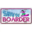 Snow Boarder Girl Metal Novelty License Plate 24" x 12" (LLP)