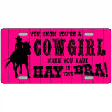 Pink Cowgirl Metal Novelty License Plate 24" x 12" (LLP)