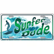 Surfer Dude Metal Novelty License Plate 24" x 12" (LLP)