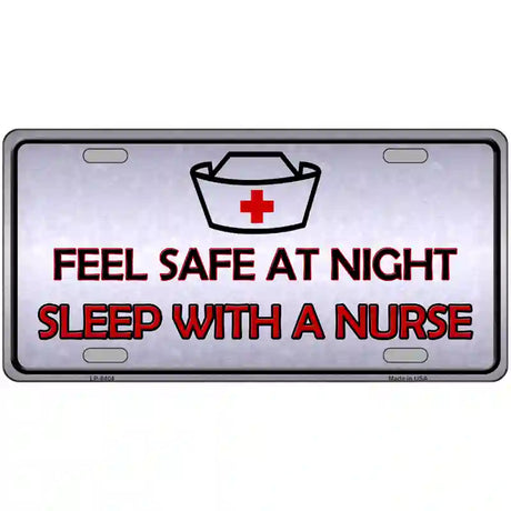 Feel Safe At Night Metal Novelty License Plate 24" x 12" (LLP)