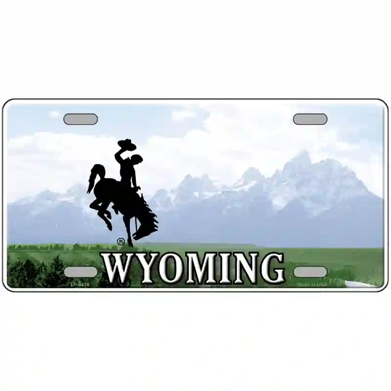 Wyoming State Novelty Metal License Plate 24" x 12" (LLP)