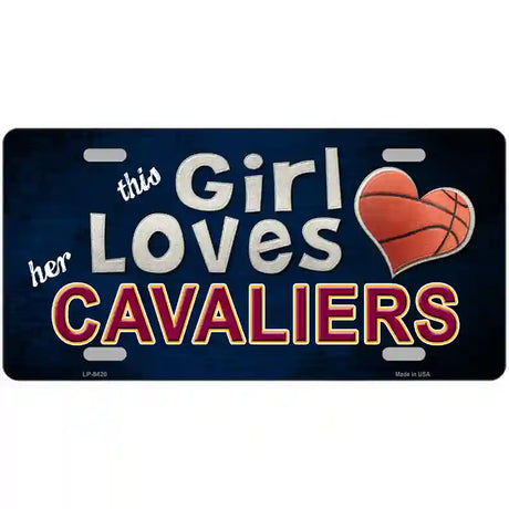 This Girl Loves Her Cavaliers Novelty Metal License Plate 24" x 12" (LLP)