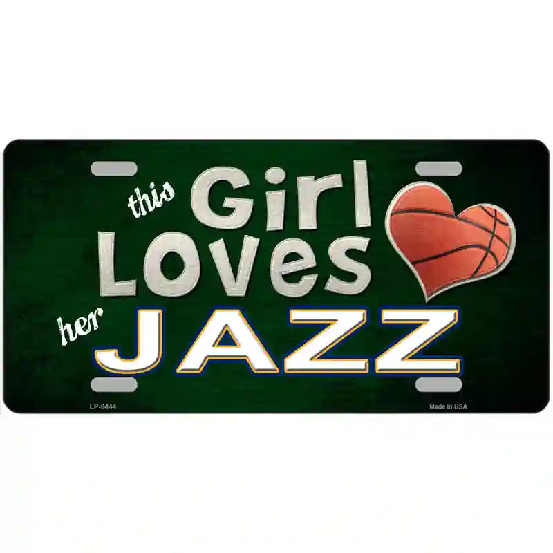 This Girl Loves Her Jazz Novelty Metal License Plate 24" x 12" (LLP)