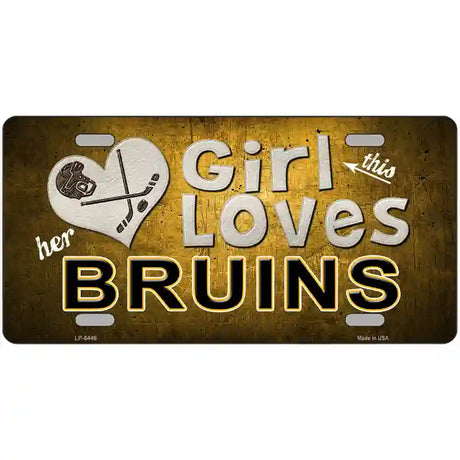 This Girl Loves Her Bruins Novelty Metal License Plate 24" x 12" (LLP)