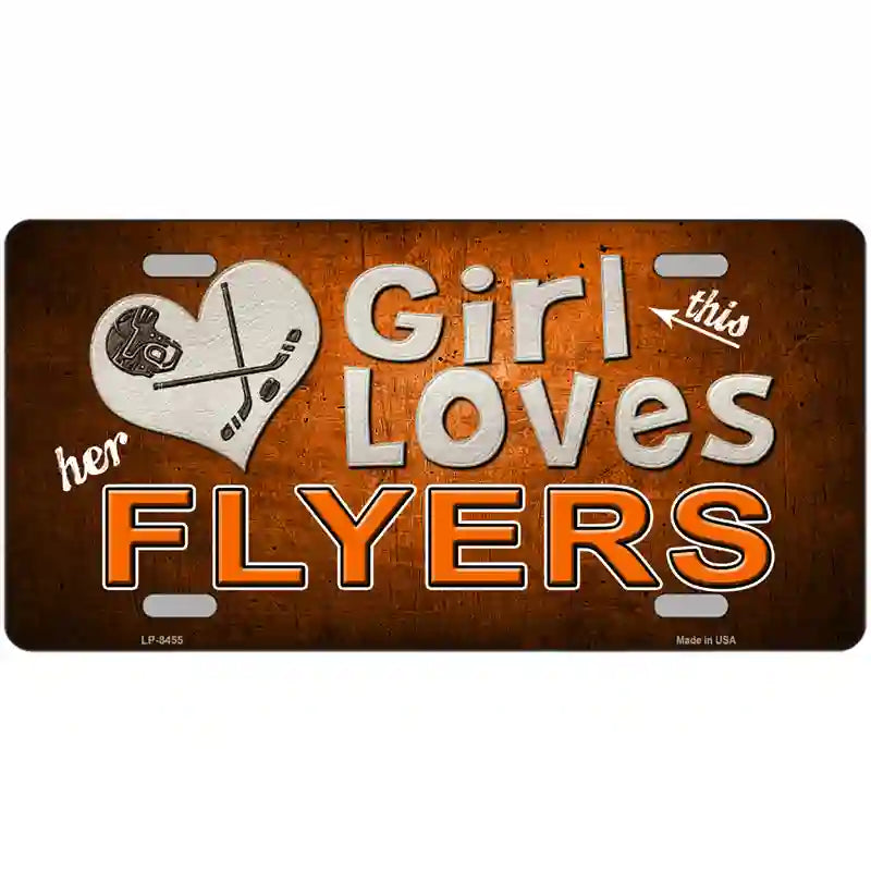 This Girl Loves Her Flyers Novelty Metal License Plate 24" x 12" (LLP)