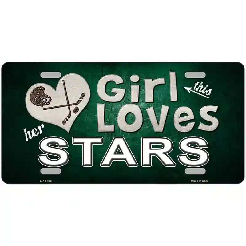 This Girl Loves Her Stars Novelty Metal License Plate 24" x 12" (LLP)