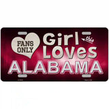 This Girl Loves Alabama Novelty Metal License Plate 24" x 12" (LLP)