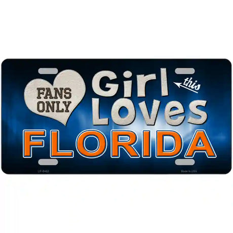 This Girl Loves Florida Novelty Metal License Plate 24" x 12" (LLP)