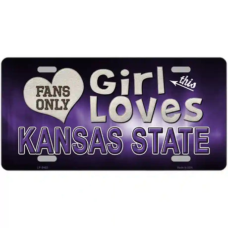 This Girl Loves Kansas State Novelty Metal License Plate 24" x 12" (LLP)