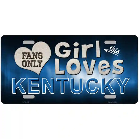 This Girl Loves Kentucky Novelty Metal License Plate 24" x 12" (LLP)