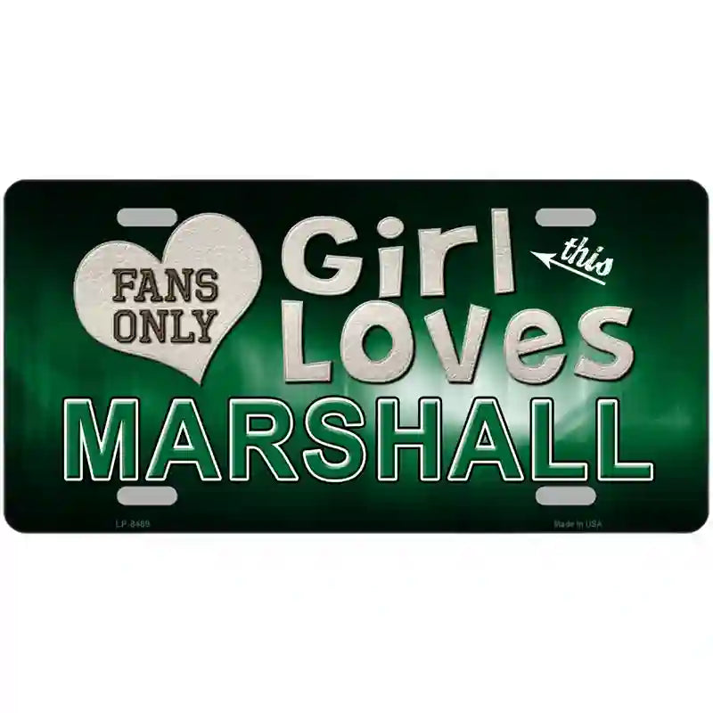 This Girl Loves Marshall Novelty Metal License Plate 24" x 12" (LLP)