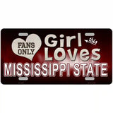 This Girl Loves Mississippi State Novelty Metal License Plate 24" x 12" (LLP)