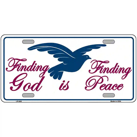 Finding God Finding Peace Metal Novelty License Plate 24" x 12" (LLP)