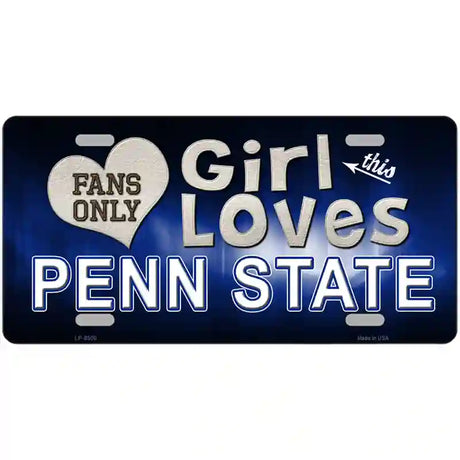 This Girl Loves Penn State Novelty Metal License Plate 24" x 12" (LLP)