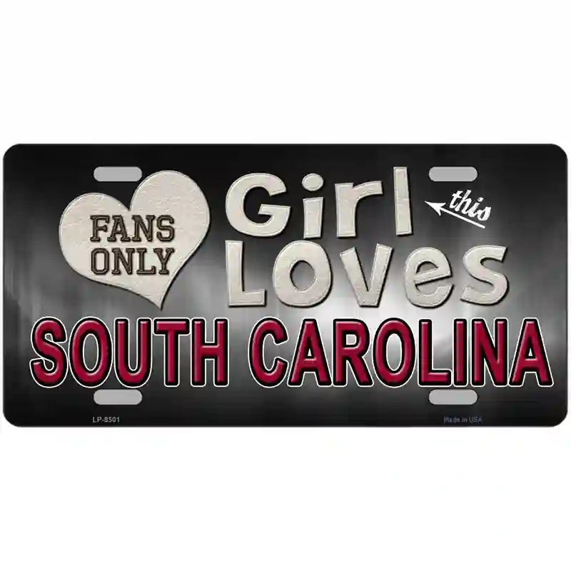 This Girl Loves South Carolina Novelty Metal License Plate 24" x 12" (LLP)