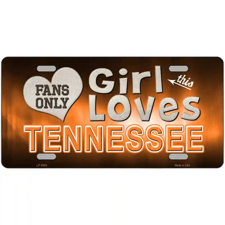 This Girl Loves Tennessee Novelty Metal License Plate 24" x 12" (LLP)