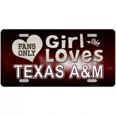 This Girl Loves Texas A&M Novelty Metal License Plate 24" x 12" (LLP)