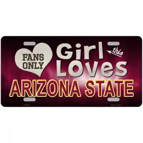 This Girl Loves Arizona State Novelty Metal License Plate 24" x 12" (LLP)