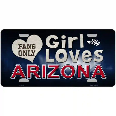 This Girl Loves Arizona Novelty Metal License Plate 24" x 12" (LLP)