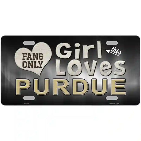 This Girl Loves Purdue Novelty Metal License Plate 24" x 12" (LLP)