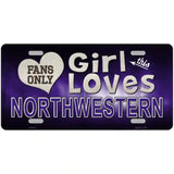 This Girl Loves Northwestern Novelty Metal License Plate 24" x 12" (LLP)