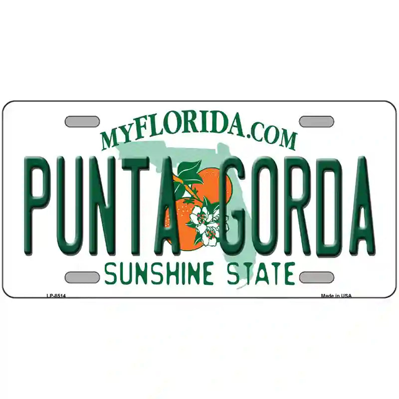 Punta Gorda Florida Metal Novelty License Plate 24" x 12" (LLP)