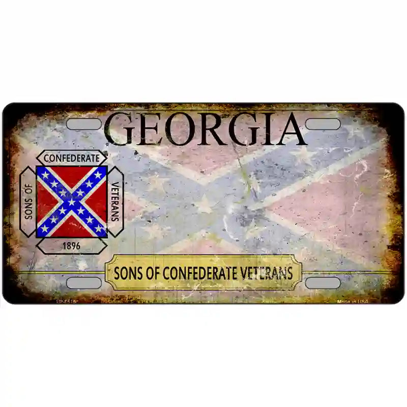 Georgia Rusty State Metal Novelty License Plate 24" x 12" (LLP) / Yes