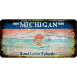 Michigan Rusty State Metal Novelty License Plate 24" x 12" (LLP) / Yes