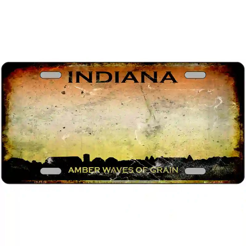 Indiana Rusty State Metal Novelty License Plate 24" x 12" (LLP) / Yes