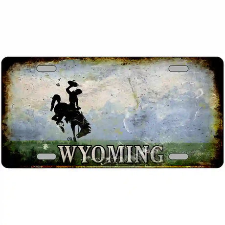 Wyoming Rusty State Metal Novelty License Plate 24" x 12" (LLP) / Yes