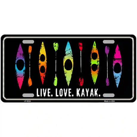 Live Love Kayak Metal Novelty License Plate 24" x 12" (LLP)