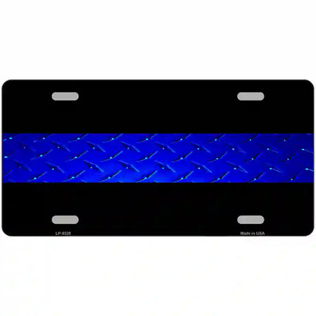 Police Diamond Thin Blue Line Metal Novelty License Plate 24" x 12" (LLP)