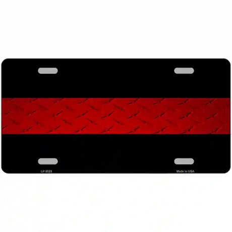 Fire Diamond Thin Red Line Metal Novelty License Plate 24" x 12" (LLP)