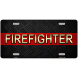 Firefighter Thin Red Line Metal Novelty License Plate 24" x 12" (LLP)