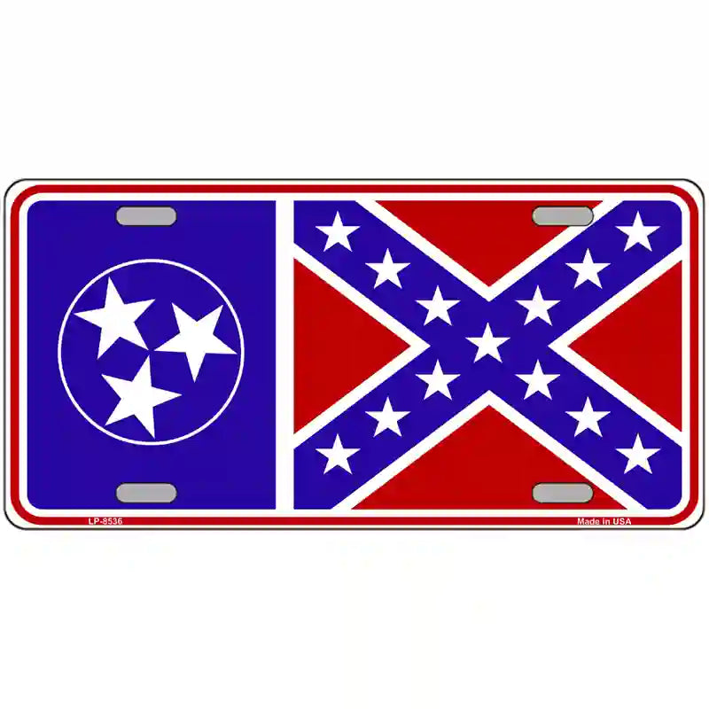 Confederate Flag Tennessee Novelty Metal License Plate 24" x 12" (LLP)