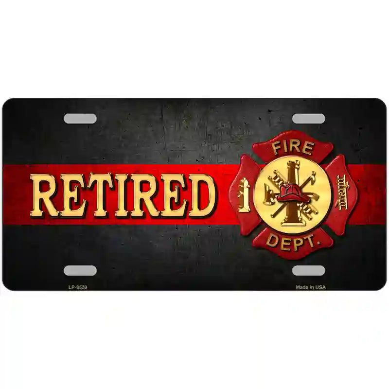 Retired Fire Thin Red Line Metal Novelty License Plate 24" x 12" (LLP)