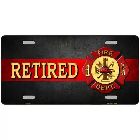 Retired Fire Thin Red Line Metal Novelty License Plate 24" x 12" (LLP)