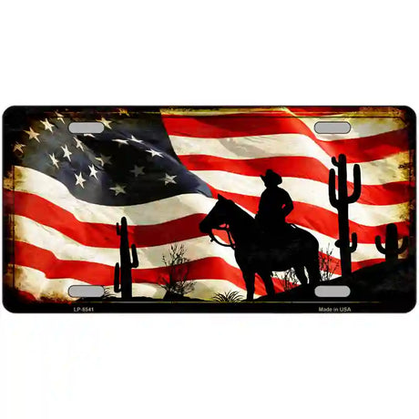 American Cowboy Metal Novelty License Plate 24" x 12" (LLP)