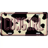 Cowgirl Cow Metal Novelty License Plate 24" x 12" (LLP)