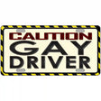 Caution Gay Driver Metal Novelty License Plate 24" x 12" (LLP)