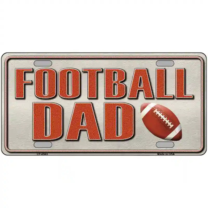 Football Dad Metal Novelty License Plate 24" x 12" (LLP)