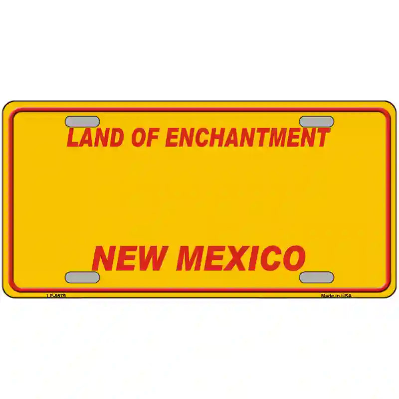 New Mexico Yellow Metal Novelty License Plate 24" x 12" (LLP) / Yes