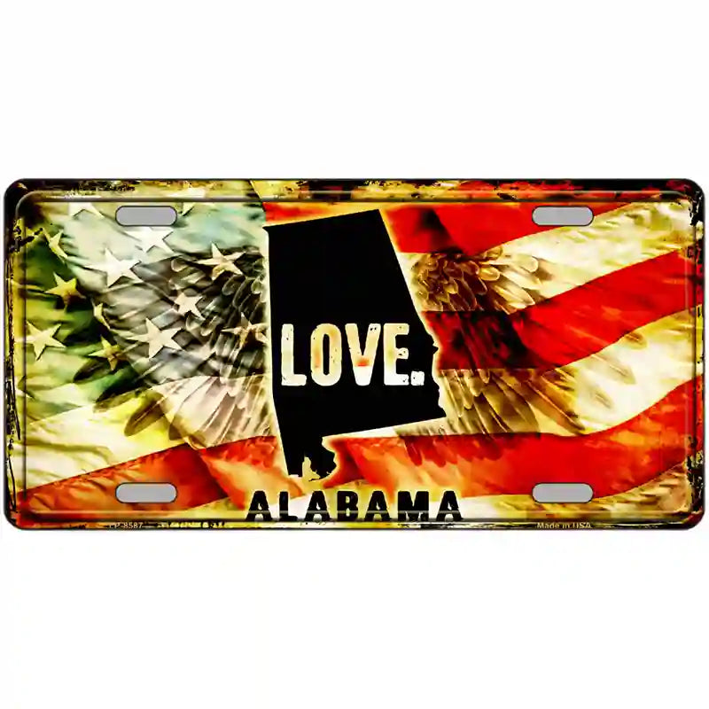 Alabama Love Metal Novelty License Plate 24" x 12" (LLP)