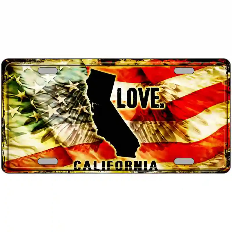 California Love Metal Novelty License Plate 24" x 12" (LLP)