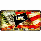 Connecticut Love Metal Novelty License Plate 24" x 12" (LLP)