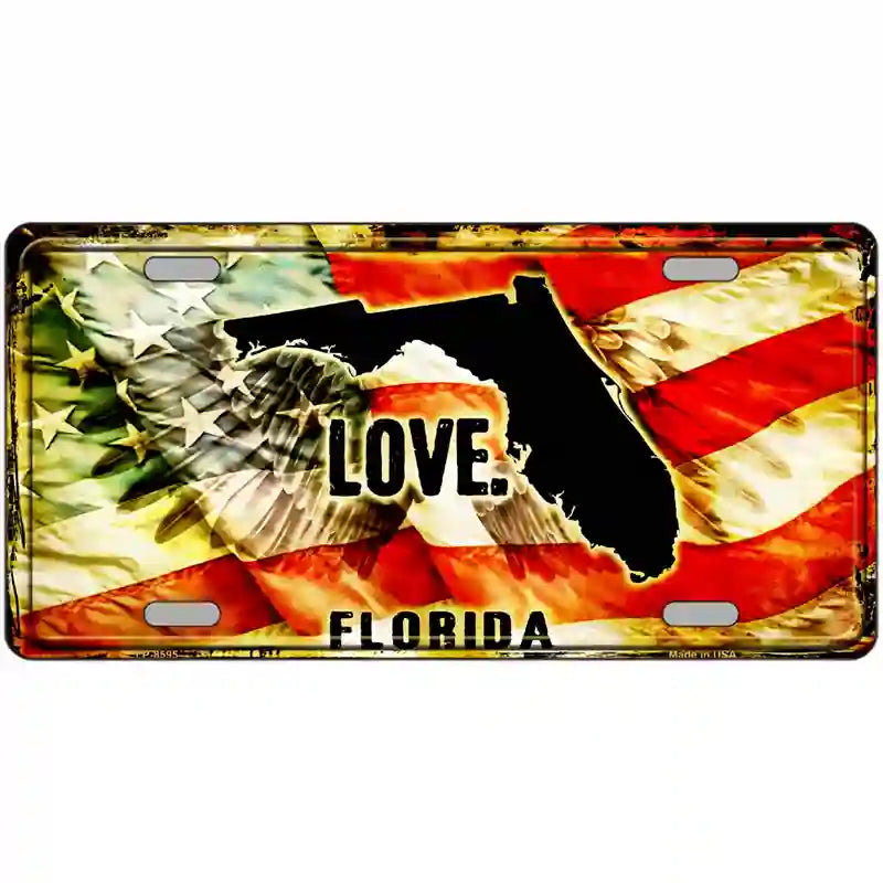 Florida Love Metal Novelty License Plate 24" x 12" (LLP)