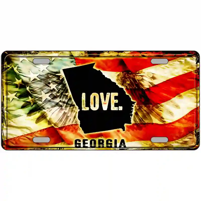 Georgia Love Metal Novelty License Plate 24" x 12" (LLP)