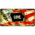 Iowa Love Metal Novelty License Plate 24" x 12" (LLP)